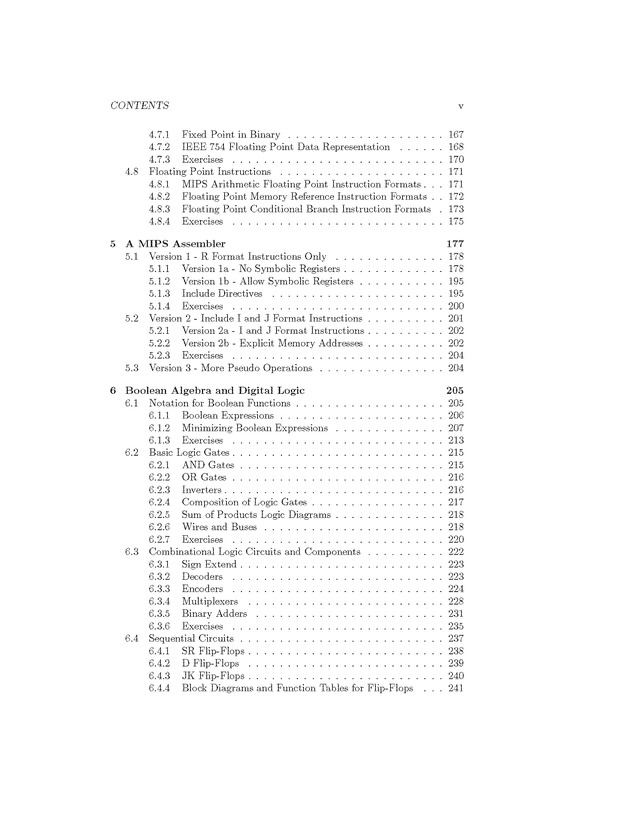 Computer Organization with MIPS - Table of Contents 3